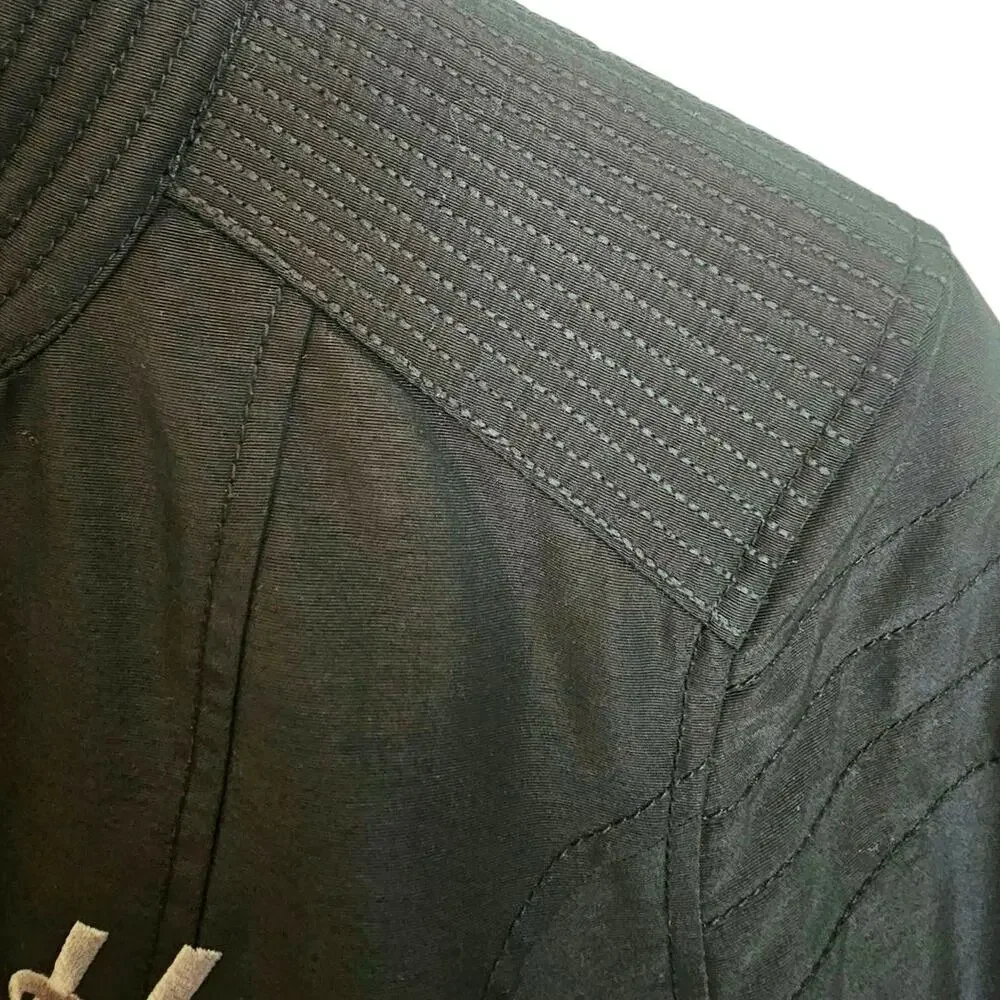 Harley Davidson Black Moto Biker Windbreaker Jacket with HD Logo & Wings
